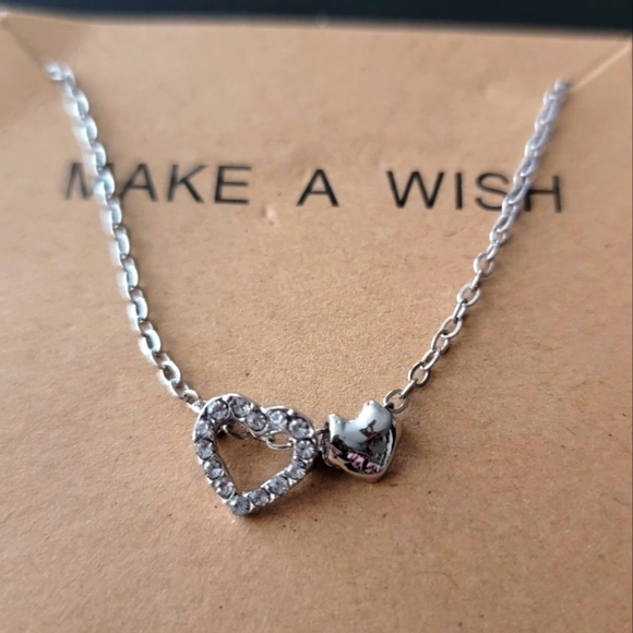 🍀 Silver Tone "Make a Wish" Necklace NWT - Picture 2 of 4